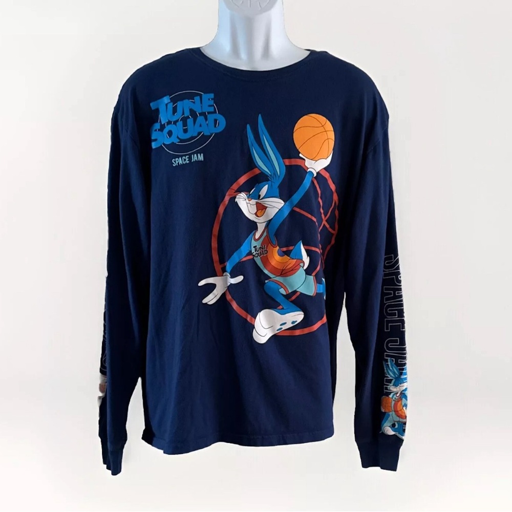 Space Jam Goons T Shirt Men XL Blue Long Sleeve 2-Sided Tune Squad